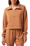 Travismathew Skyloft Half Zip Top In Brown