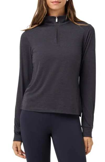 Travismathew Skyloft Light Performance Quarter Zip Top In Black
