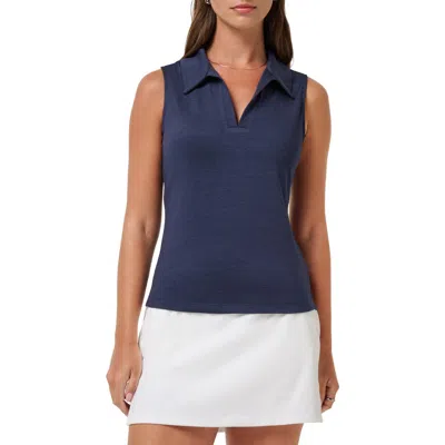 Travismathew Skyloft Light Sleeveless Polo In Blue