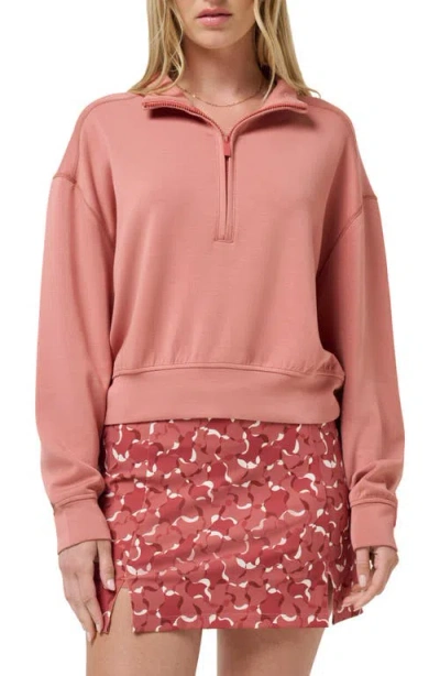 Travismathew Skyloft Soft Echo Half Zip Pullover In Pink