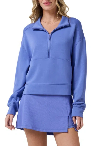 Travismathew Skyloft Soft Half Zip Sweatshirt In Blue