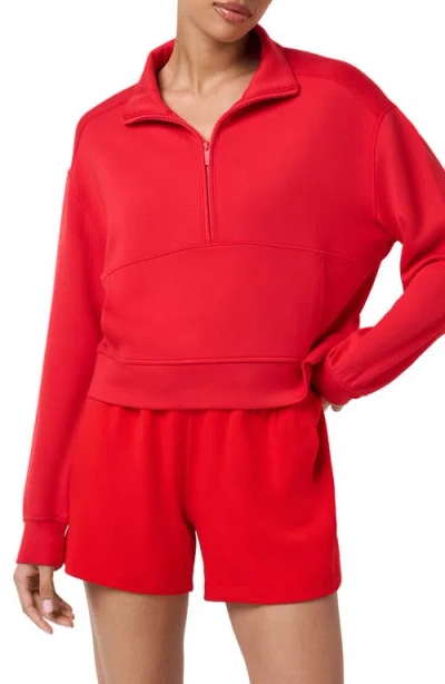 Travismathew Skyloft Soft Half Zip Sweatshirt In Red