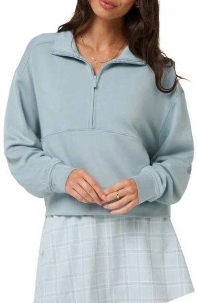 Travismathew Skyloft Soft Half Zip Sweatshirt In Blue