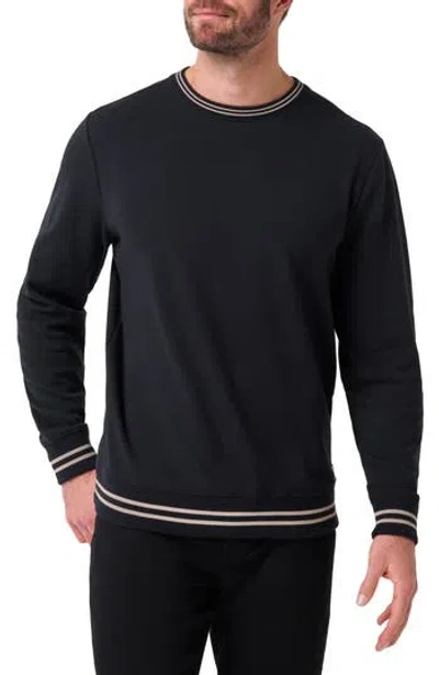 Travismathew Social Club Contrast Stripe Sweatshirt In Black