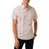 Travismathew Something New Floral Short Sleeve Stretch Cotton Blend Button-up Shirt In Gold