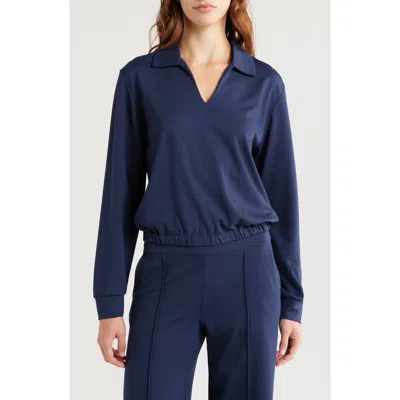 Travismathew Spa Day Ponte Polo In Navy Blazer