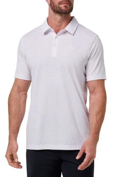 Travismathew Special Trip Ditsy Cotton Blend Polo In White