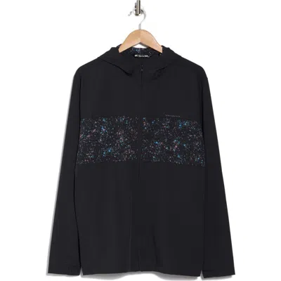 Travismathew Splatter Graphic Tech Zip Hoodie In Black