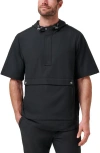 Travismathew Sport Mode Short Sleeve Hoodie In Black