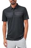 Travismathew State Of The Art 2.0 Chest Stripe Polo In Black