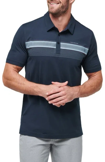 Travismathew State Of The Art 2.0 Chest Stripe Polo In Total Eclipse