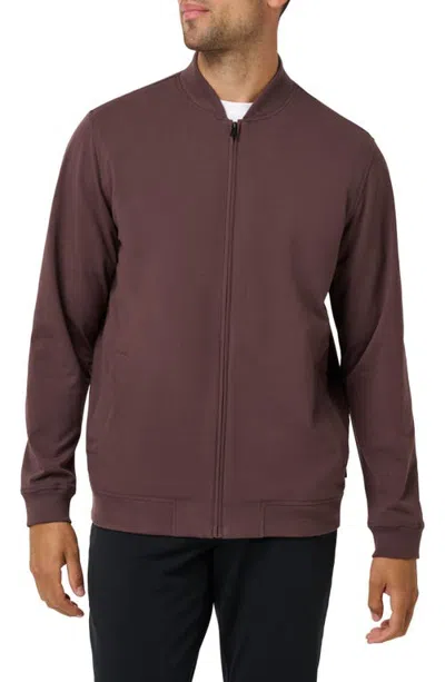 Travismathew Stretch Cotton Bomber Jacket In Raisin