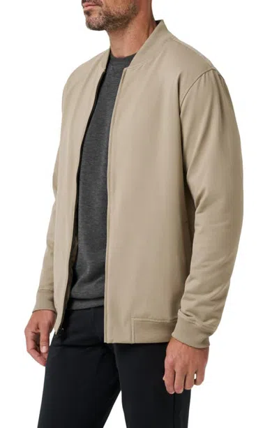 Travismathew Stretch Cotton Bomber Jacket In Roasted Cashew