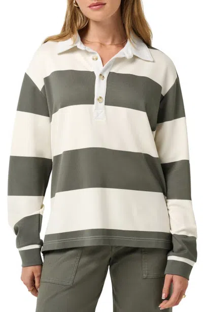 Travismathew Striped Performance Rugby Polo In Multi