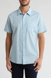 Travismathew Studebaker Regular Fit Short Sleeve Shirt In Dream Blue