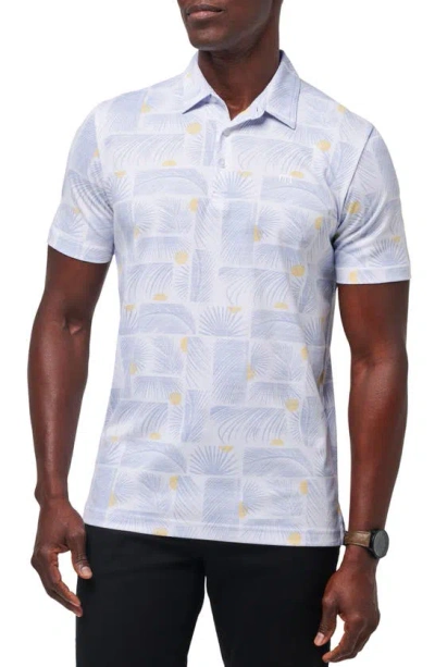 Travismathew Sun Guilt Leaf Print Piqué Polo In White