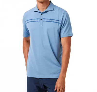 Travismathew Sunbeam Chest Stripe Polo In Pacific Coast In Blue
