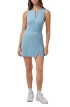 Travismathew Sunfire Half-zip Minidress In Smoke Blue