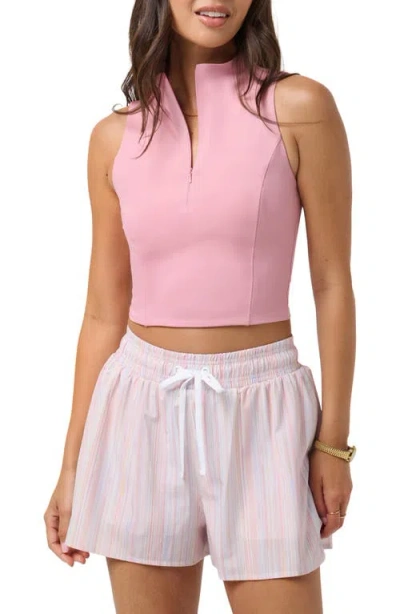 Travismathew Sunfire Half Zip Tank In Foxglove