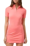 Travismathew Sunfire Movement Zip Polo In Porcelain Rose In Porcelain Rose