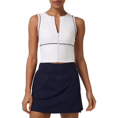 Travismathew Sunfire Move Knit Zip Front Tank In White