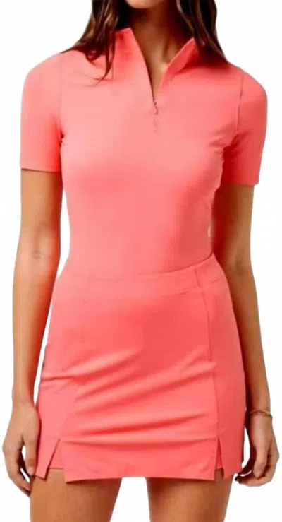 Travismathew Sunfire Movement Zip Polo In Porcelain Rose In Pink
