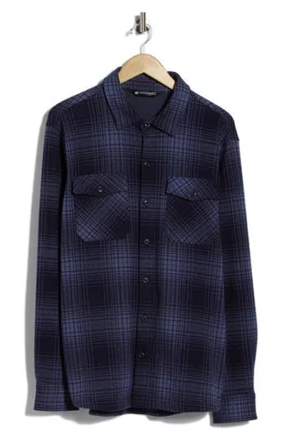 Travismathew Sunset Season Plaid Shirt Jacket In Blue