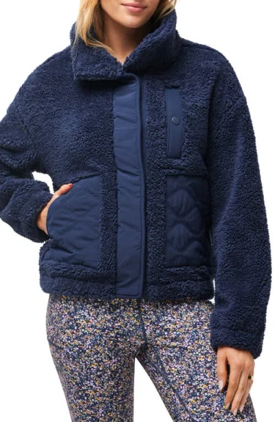 Travismathew Sweet Heat High Pile Fleece Jacket In Navy Blazer