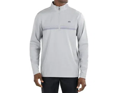 Travismathew Taking On Water 1/4 Zip Jacket In Heather Sleet In White