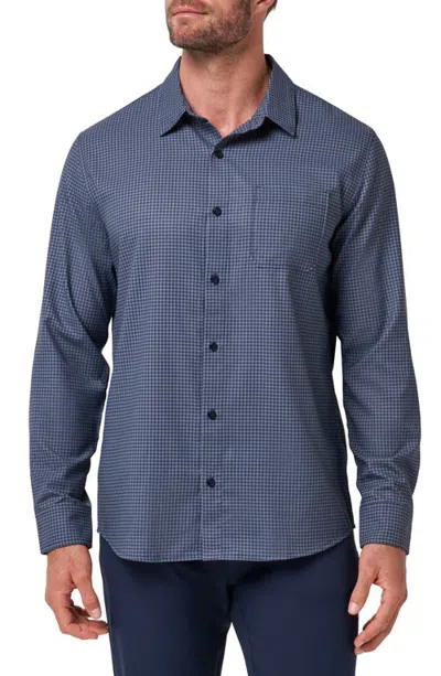 Travismathew Techwoven Long Sleeve Button-up Shirt In Blue