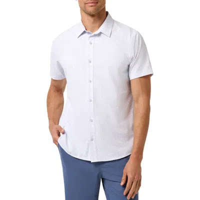 Travismathew Techwoven Sunlight Floral Short Sleeve Performance Button-up Shirt In White