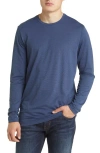 Travismathew The Crew Long Sleeve T-shirt In True Navy/black