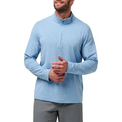 Travismathew The Heater Quarter Zip Pullover In Heather Blue