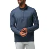 Travismathew The Heater Quarter Zip Pullover In Vintage Indigo/black
