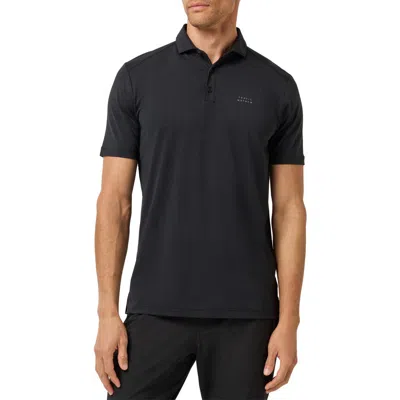 Travismathew The Heater Solid Short Sleeve Performance Polo In Black