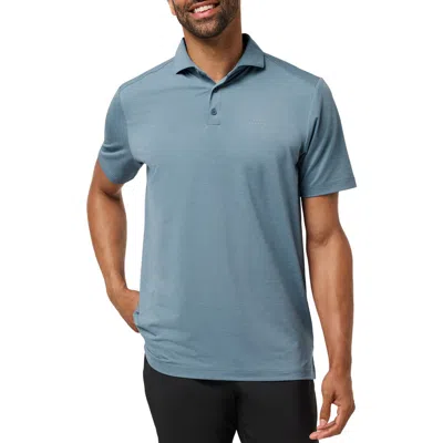Travismathew The Heater Solid Short Sleeve Performance Polo In Blue