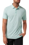 Travismathew The Heater Solid Short Sleeve Performance Polo In Eggshell Blue