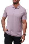 Travismathew The Heater Solid Short Sleeve Performance Polo In Elderberry