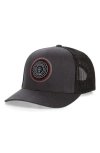 Travismathew The Patch Trucker Hat In Heather Grey Pinstripe