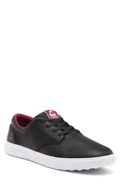 Travismathew The Wildcard Golf Sneaker (men In Black/ruby Wine