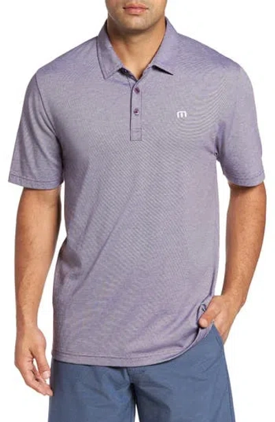 Travismathew The Zinna Slub Piqué Polo In Blackberry Cord/wht