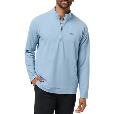 Travismathew Thermal Quarter Zip Pullover In Blue