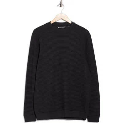 Travismathew Thick As Thieves Rib Crewneck Sweatshirt In Black