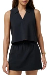 Travismathew Timeless Breezeblend Sleeveless Polo In Black