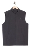 Travismathew Top Of The Line Front Zip Vest In Heather Black