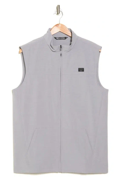 Travismathew Top Of The Line Front Zip Vest In Gray