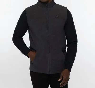 Travismathew Top Of The Line Golf Vest In Heather Black