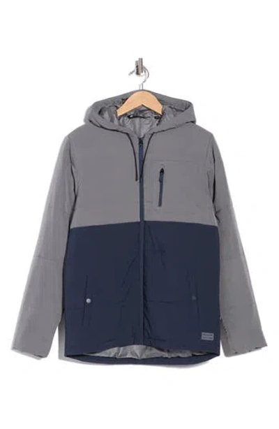 Travismathew Torch Runner Colorblock Quilted Hooded Jacket In Total Eclipse