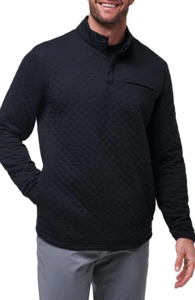 Travismathew Transatlantic Quilted Henley Pullover In Black