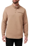 Travismathew Transatlantic Quilted Henley Pullover In Nude